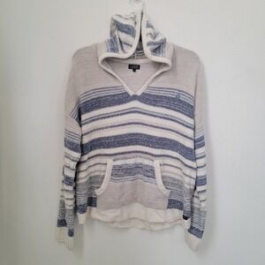 Lira Large Pullover Knit Sweater Hoodie Beachy Coastal Lounge Cotton Fisherman